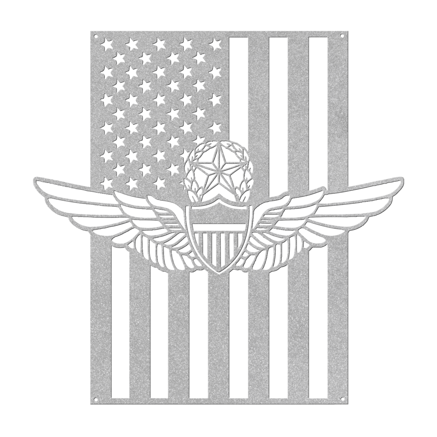 Master Aviation Wings Badge | American Flag Wall Art Tribute - MAIKERU STUDIO