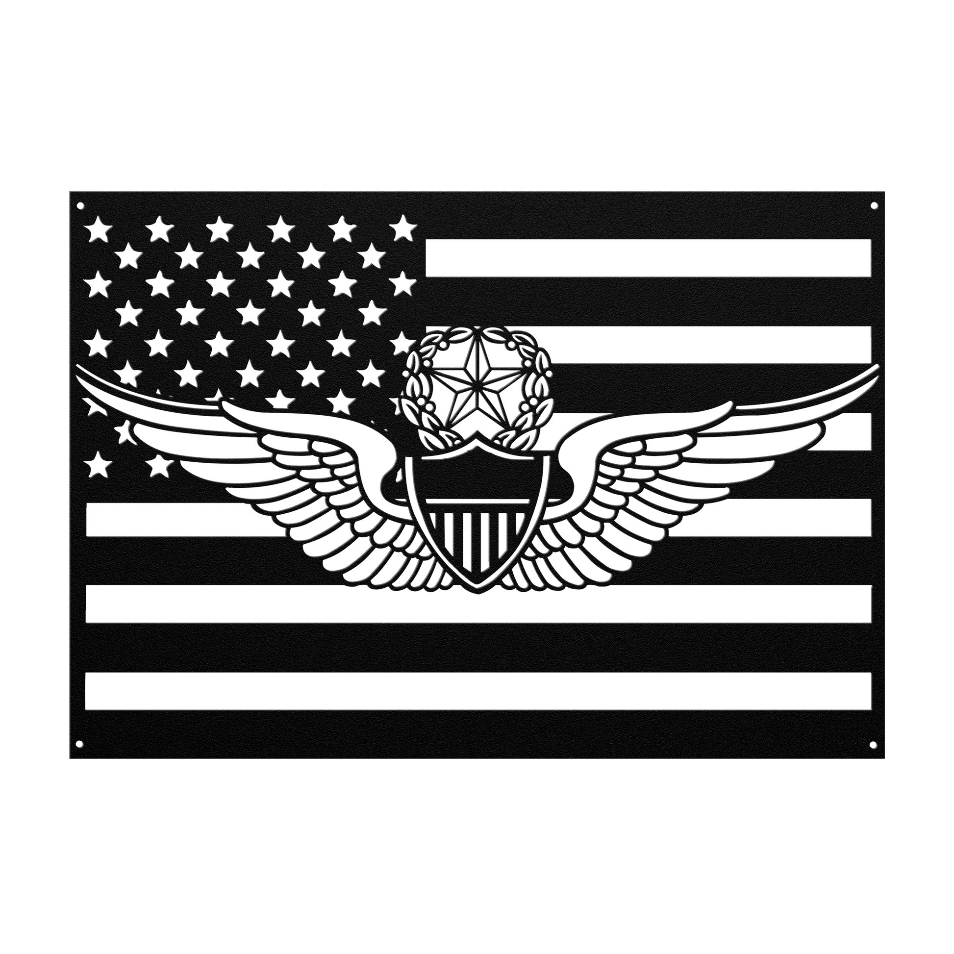 Master Aviator Wings | Horizontal Flag Tribute - MAIKERU STUDIO