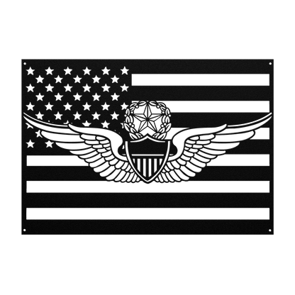 Master Aviator Wings | Horizontal Flag Tribute - MAIKERU STUDIO
