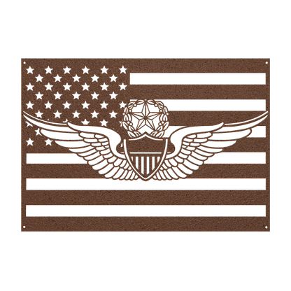 Master Aviator Wings | Horizontal Flag Tribute - MAIKERU STUDIO