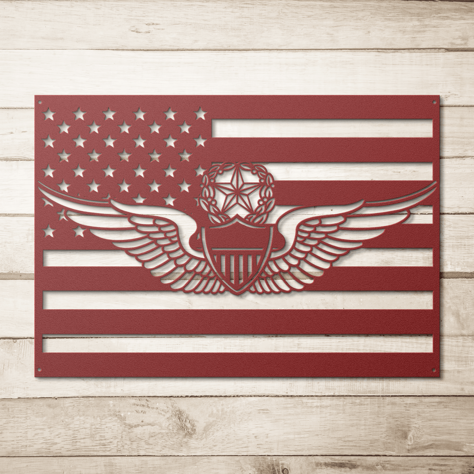 Master Aviator Wings | Horizontal Flag Tribute - MAIKERU STUDIO
