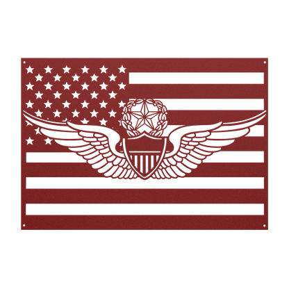 Master Aviator Wings | Horizontal Flag Tribute - MAIKERU STUDIO