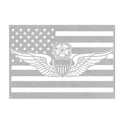 Master Aviator Wings | Horizontal Flag Tribute - MAIKERU STUDIO