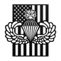 Master Parachutist Badge Metal Wall Art | Airborne Wings with American Flag - MAIKERU STUDIO