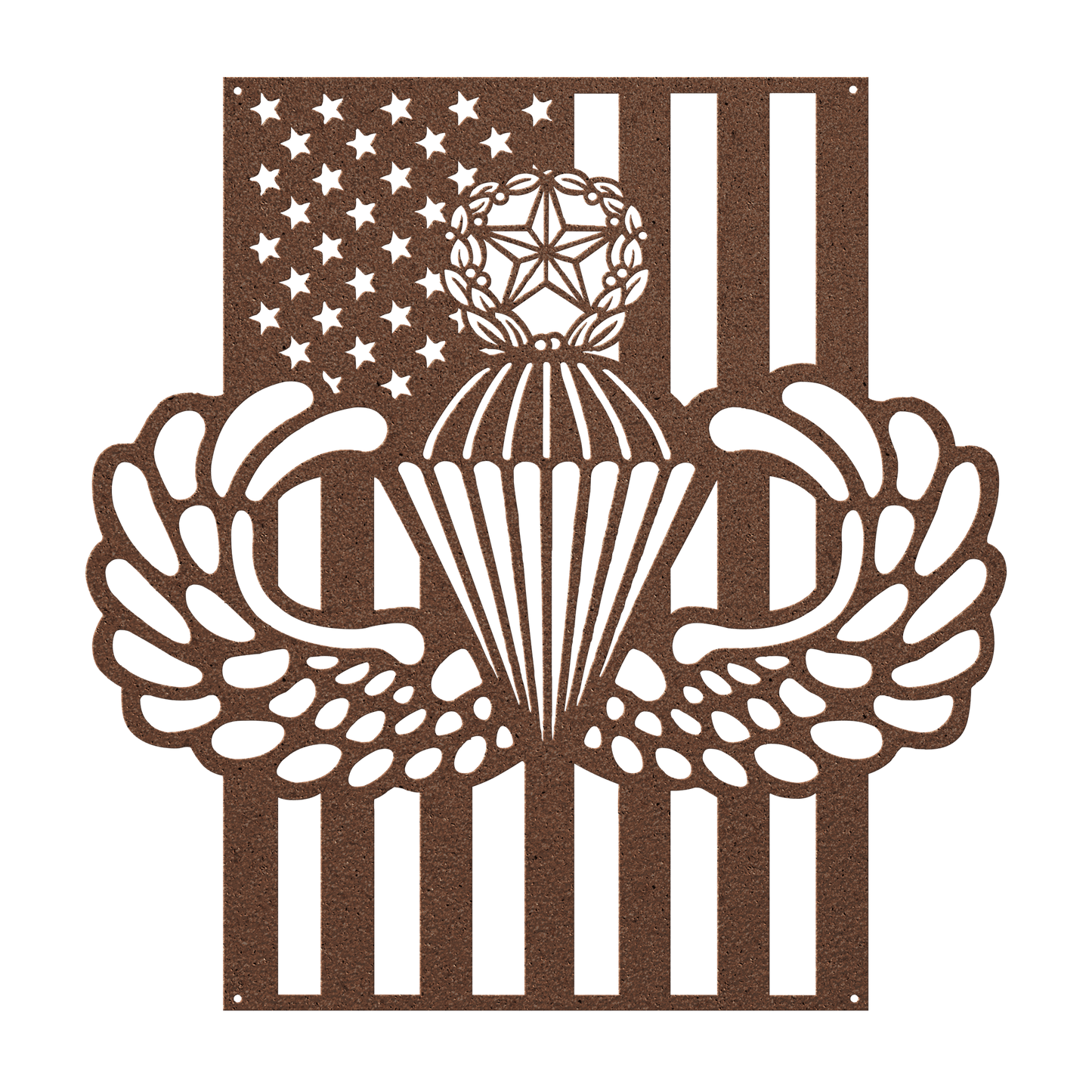 Master Parachutist Badge Metal Wall Art | Airborne Wings with American Flag - MAIKERU STUDIO