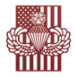 Master Parachutist Badge Metal Wall Art | Airborne Wings with American Flag - MAIKERU STUDIO