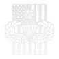 Master Parachutist Badge Metal Wall Art | Airborne Wings with American Flag - MAIKERU STUDIO