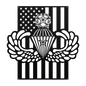 Master Parachutist Wings with Combat Star | American Flag Tribute - MAIKERU STUDIO