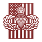 Master Parachutist Wings with Combat Star | American Flag Tribute - MAIKERU STUDIO