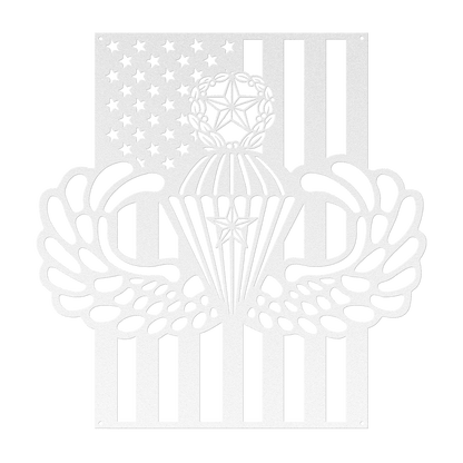 Master Parachutist Wings with Combat Star | American Flag Tribute - MAIKERU STUDIO