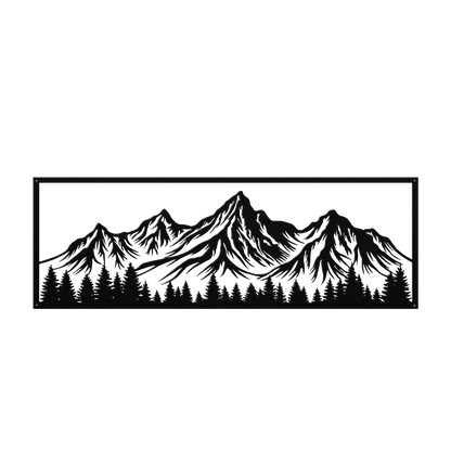 Mountain Scene View Metal Wall Art - MAIKERU STUDIO