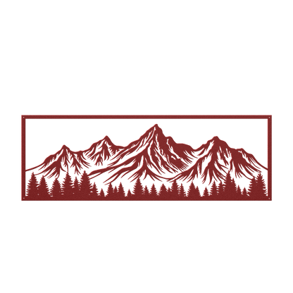 Mountain Scene View Metal Wall Art - MAIKERU STUDIO