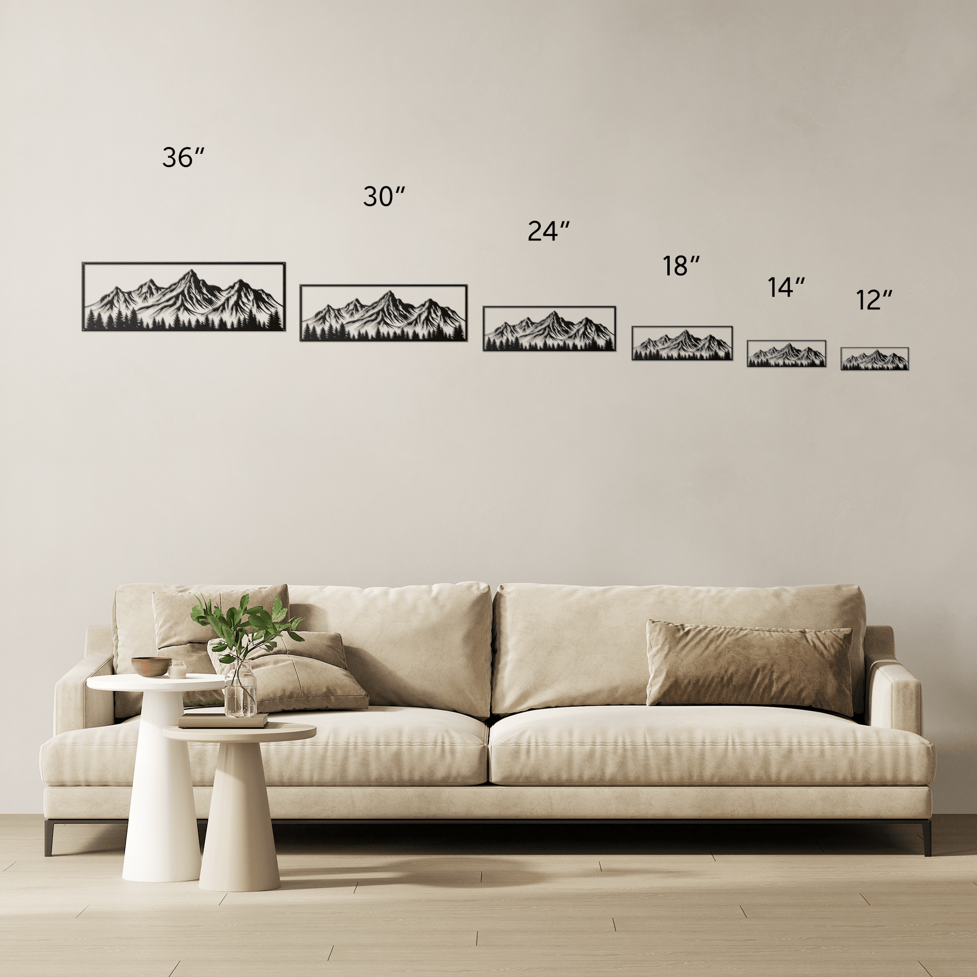 Mountain Scene View Metal Wall Art - MAIKERU STUDIO