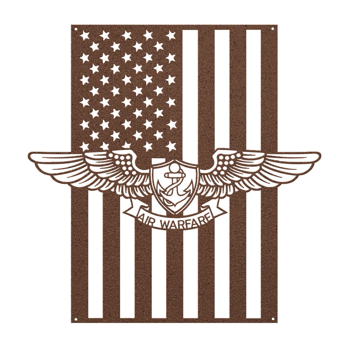 Naval Air Warfare Wings Metal Wall Art | American Flag Tribute - MAIKERU STUDIO