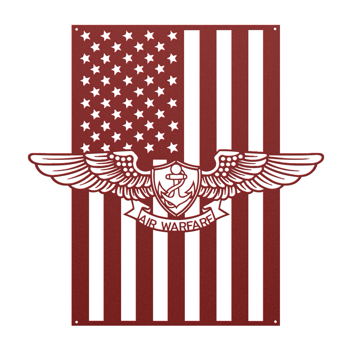 Naval Air Warfare Wings Metal Wall Art | American Flag Tribute - MAIKERU STUDIO