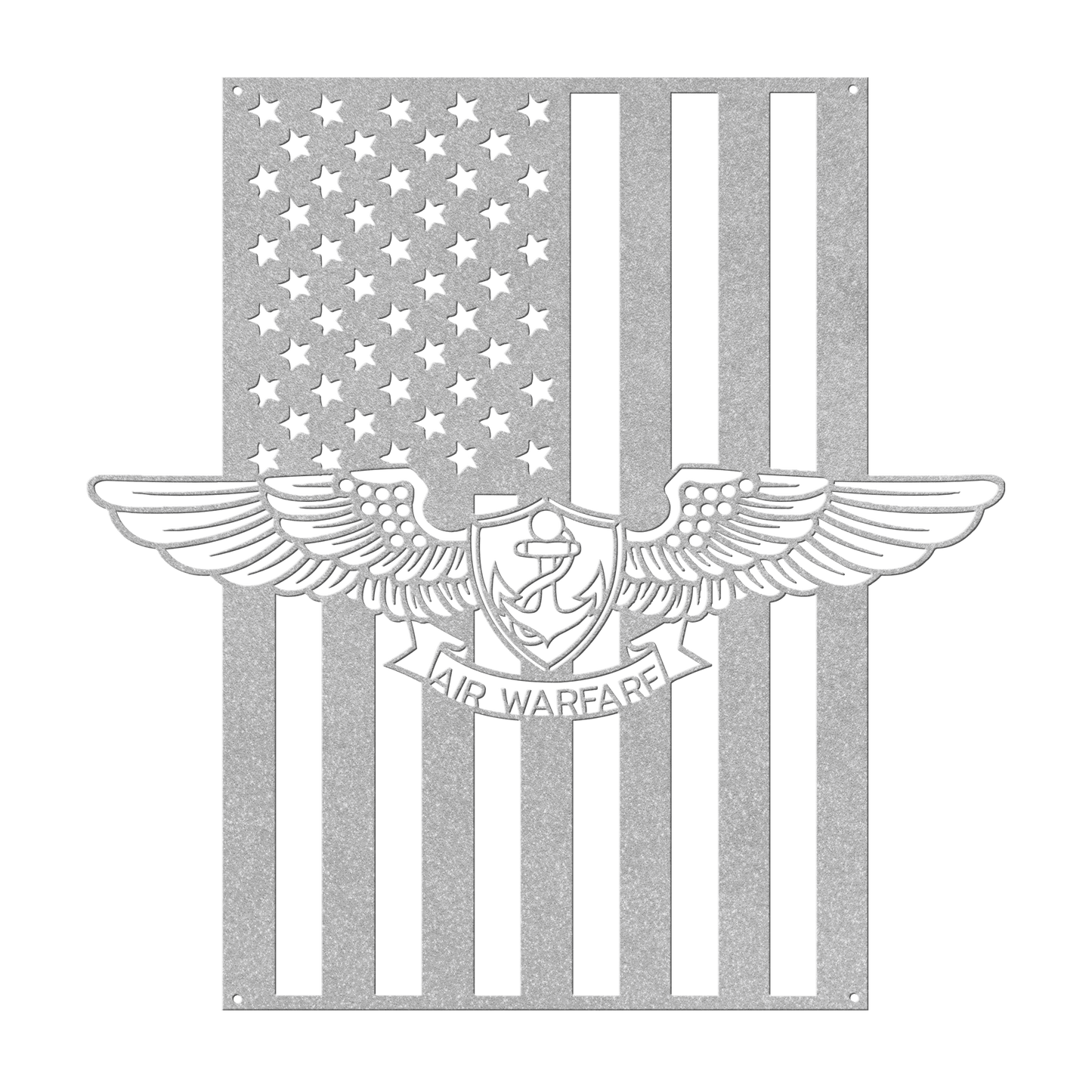 Naval Air Warfare Wings Metal Wall Art | American Flag Tribute - MAIKERU STUDIO
