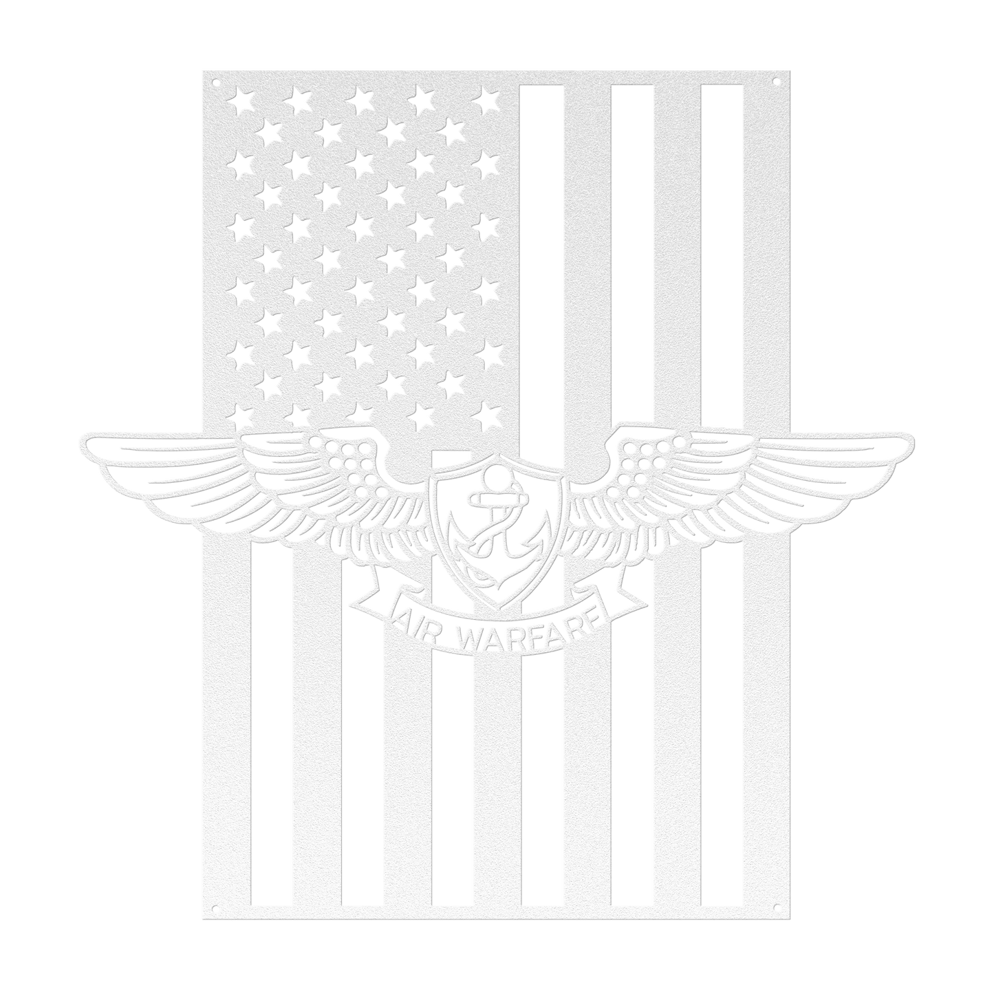Naval Air Warfare Wings Metal Wall Art | American Flag Tribute - MAIKERU STUDIO