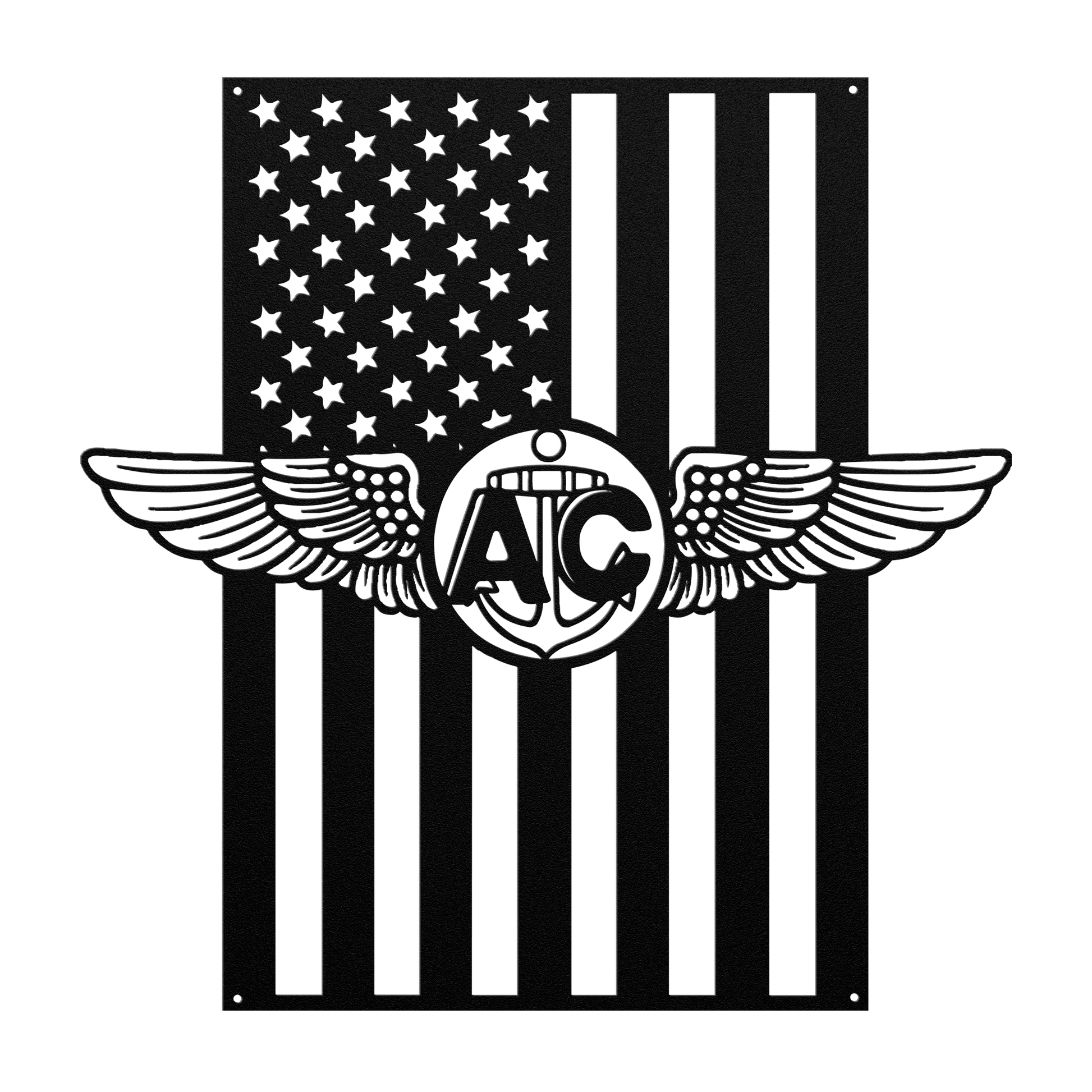 Naval Aircrew Wings Metal Wall Art | American Flag Tribute - MAIKERU STUDIO