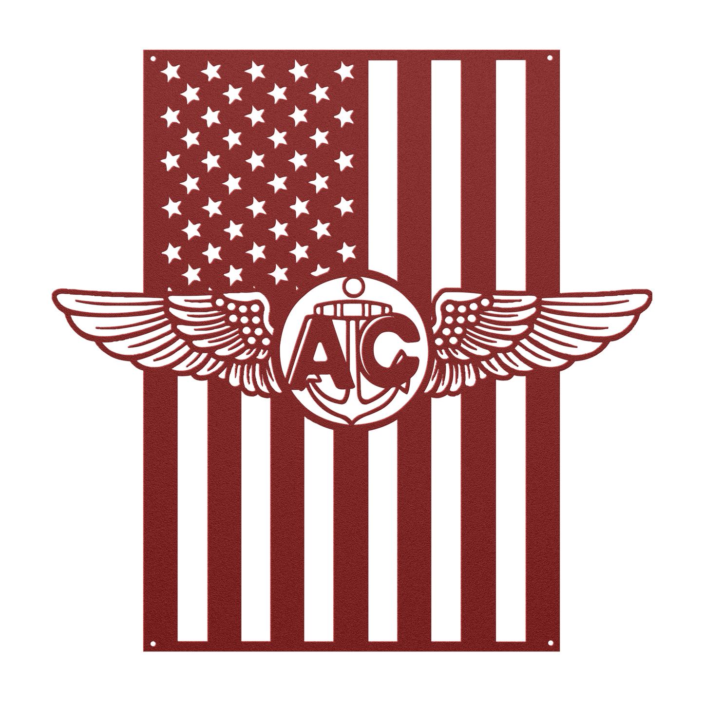 Naval Aircrew Wings Metal Wall Art | American Flag Tribute - MAIKERU STUDIO
