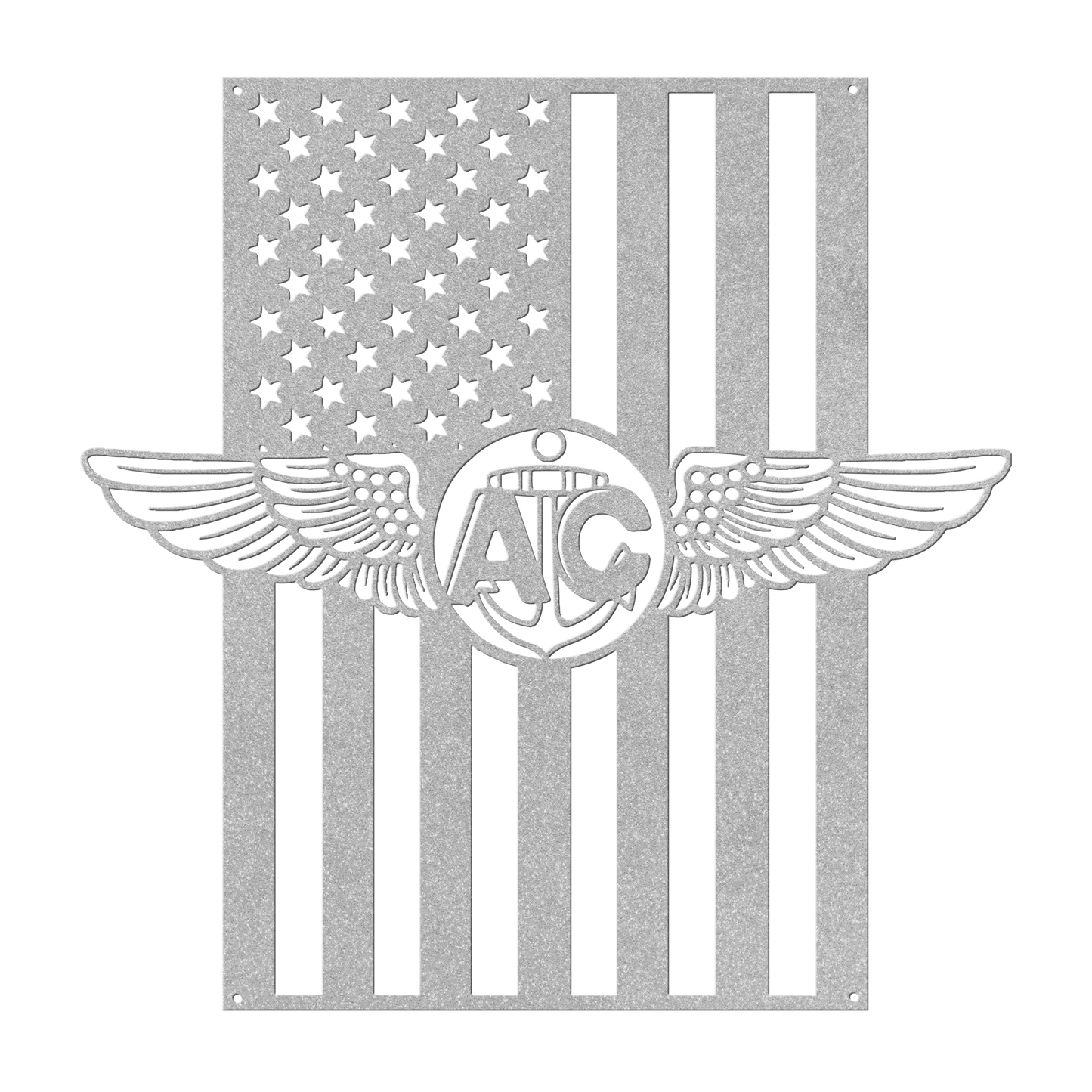 Naval Aircrew Wings Metal Wall Art | American Flag Tribute - MAIKERU STUDIO