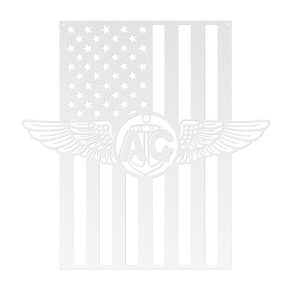 Naval Aircrew Wings Metal Wall Art | American Flag Tribute - MAIKERU STUDIO