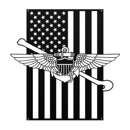 Naval Aviation Tailhook Wings | American Flag Tribute - MAIKERU STUDIO