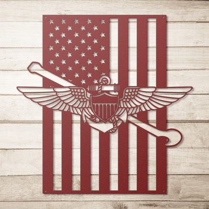 Naval Aviation Tailhook Wings | American Flag Tribute - MAIKERU STUDIO