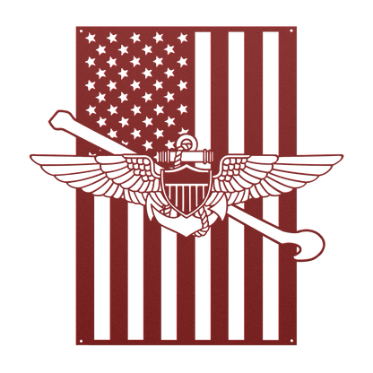 Naval Aviation Tailhook Wings | American Flag Tribute - MAIKERU STUDIO