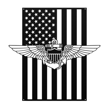 Naval Aviator Wings | American Flag Tribute - MAIKERU STUDIO