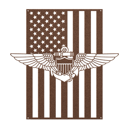 Naval Aviator Wings | American Flag Tribute - MAIKERU STUDIO