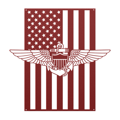 Naval Aviator Wings | American Flag Tribute - MAIKERU STUDIO