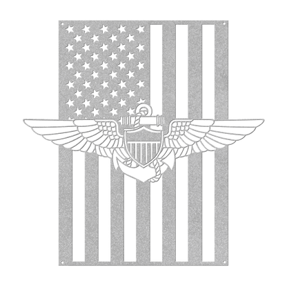 Naval Aviator Wings | American Flag Tribute - MAIKERU STUDIO