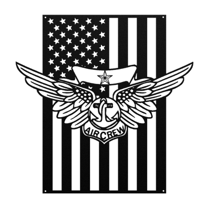Naval Combat Aircrew Wings 1 Star | American Flag Tribute - MAIKERU STUDIO
