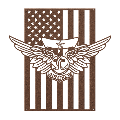 Naval Combat Aircrew Wings 1 Star | American Flag Tribute - MAIKERU STUDIO