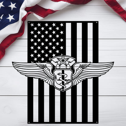 Chief Flight Nurse Wings | American Flag Tribute - MAIKERU STUDIO