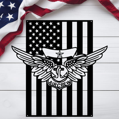 Naval Combat Aircrew Wings 1 Star | American Flag Tribute - MAIKERU STUDIO