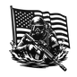 Navy SEAL Frogman Metal Wall Art | Elite Special Forces American Flag Tribute - MAIKERU STUDIO