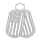 Never Forgotten - American Flag Dog Tag Metal Wall Art Tribute - MAIKERU STUDIO