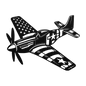P - 51 Mustang Metal Wall Art | WWll American Fighter Plane Patriotic Tribute - MAIKERU STUDIO