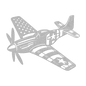 P - 51 Mustang Metal Wall Art | WWll American Fighter Plane Patriotic Tribute - MAIKERU STUDIO