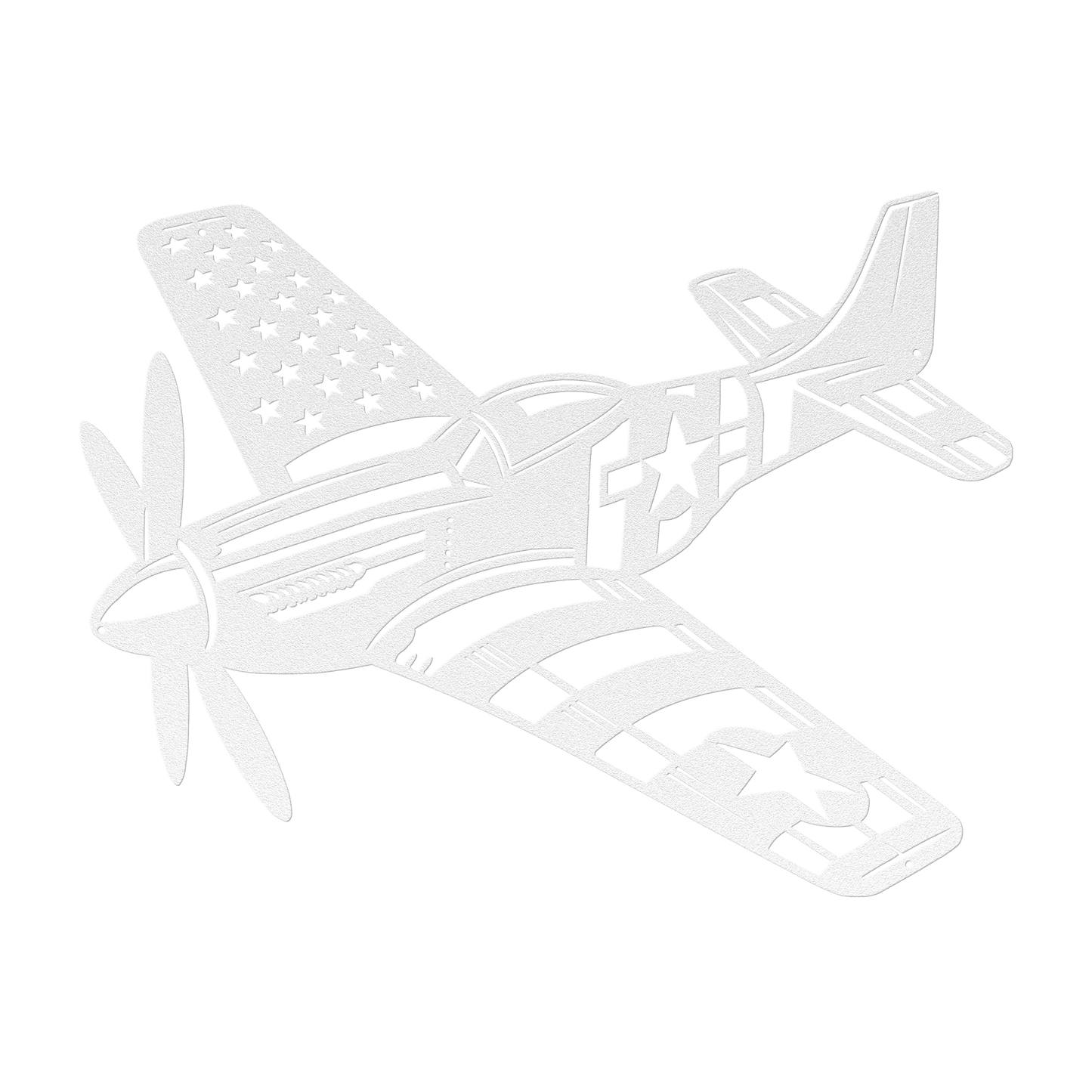 P - 51 Mustang Metal Wall Art | WWll American Fighter Plane Patriotic Tribute - MAIKERU STUDIO