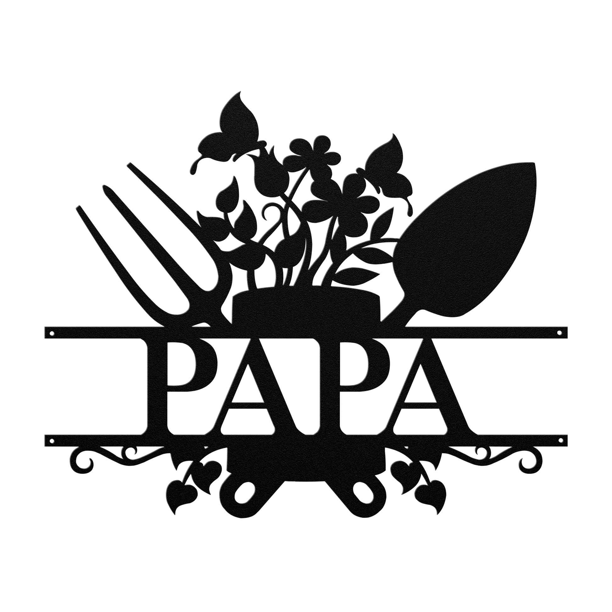 Papa Garden Sign Metal Wall Art - MAIKERU STUDIO