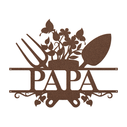 Papa Garden Sign Metal Wall Art - MAIKERU STUDIO