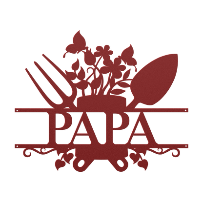 Papa Garden Sign Metal Wall Art - MAIKERU STUDIO