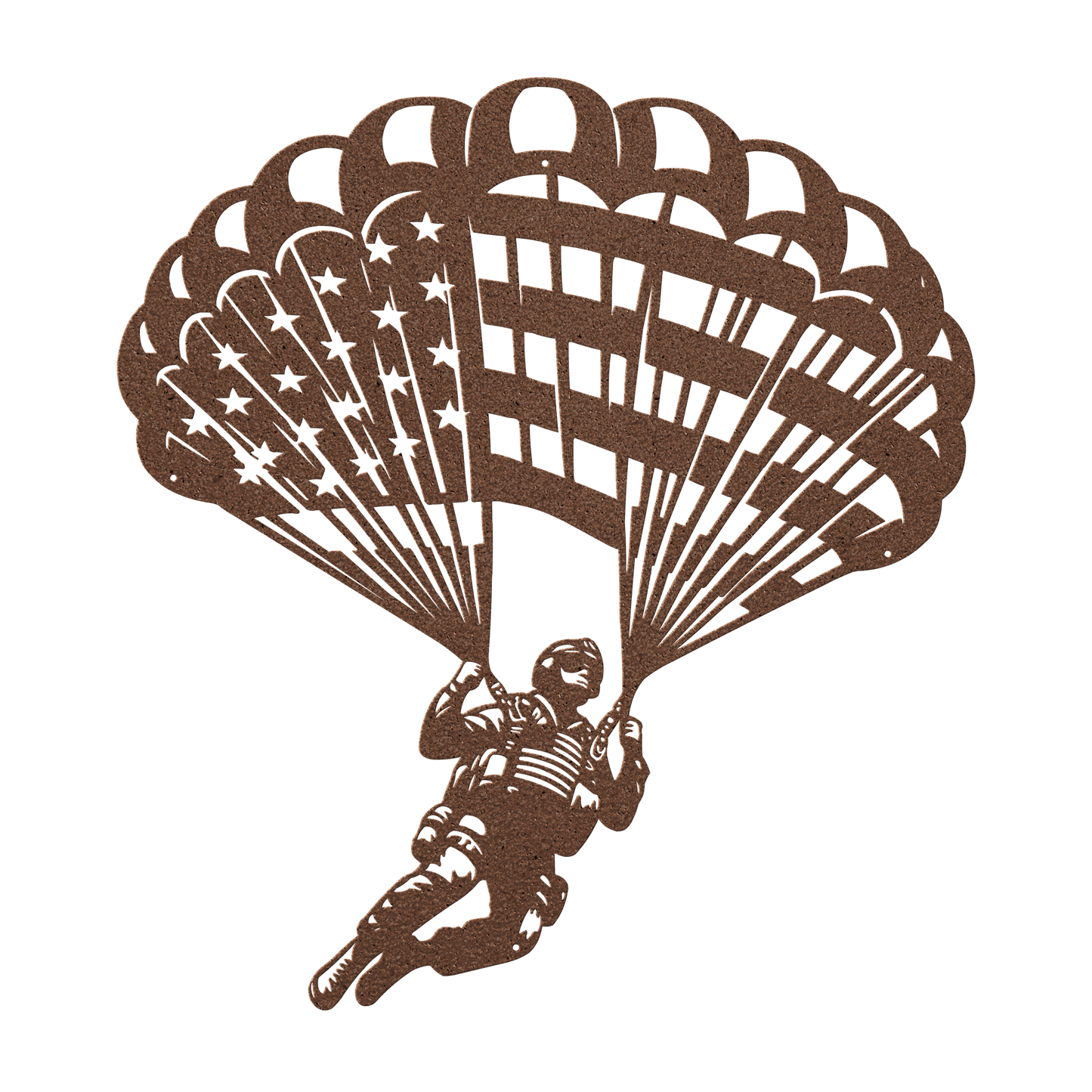 Paratrooper Jump Metal Wall Art | American Flag Airborne Tribute - MAIKERU STUDIO