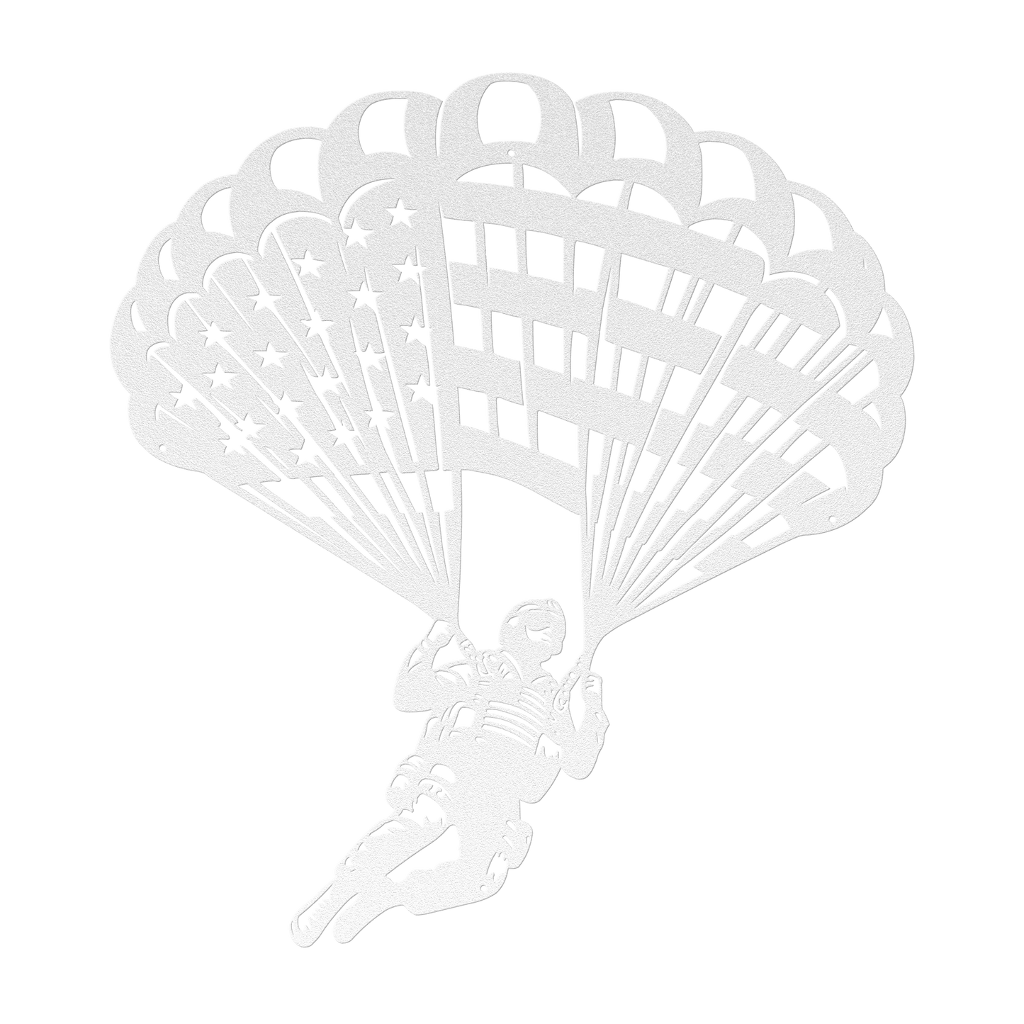 Paratrooper Jump Metal Wall Art | American Flag Airborne Tribute - MAIKERU STUDIO