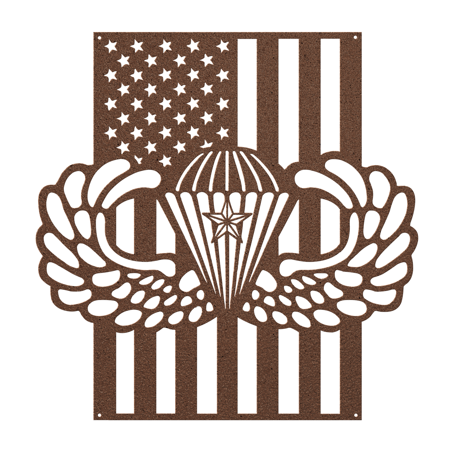 Paratrooper Jump Wings With Combat Star | American Flag Tribute - MAIKERU STUDIO