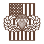 Paratrooper Jump Wings With Combat Star | American Flag Tribute - MAIKERU STUDIO