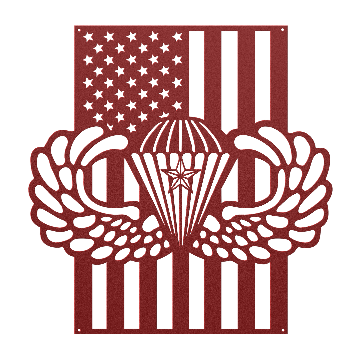 Paratrooper Jump Wings With Combat Star | American Flag Tribute - MAIKERU STUDIO