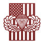 Paratrooper Jump Wings With Combat Star | American Flag Tribute - MAIKERU STUDIO